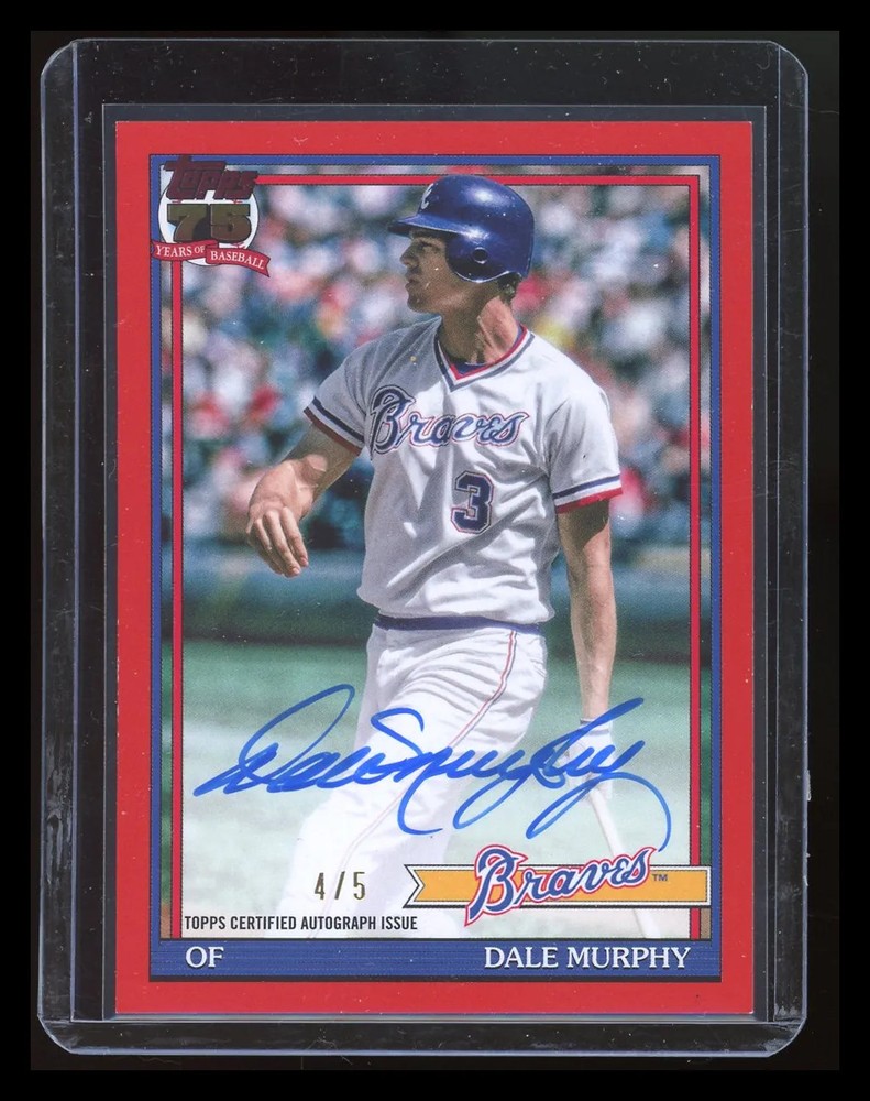 Dale Murphy 2026 Topps Baseball Red 1991 Autograph Issue /5 #91A-DMU