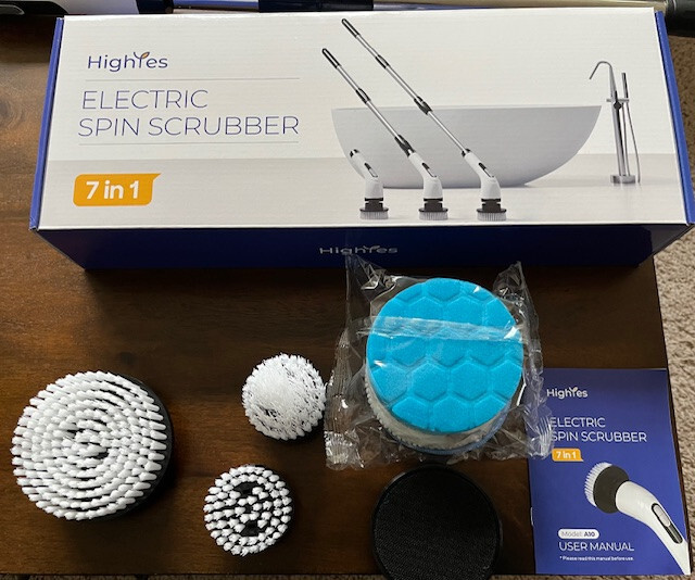 Electric Spin Scrubber Cordless Power Bathroom Cleaner with Multiple Brushes