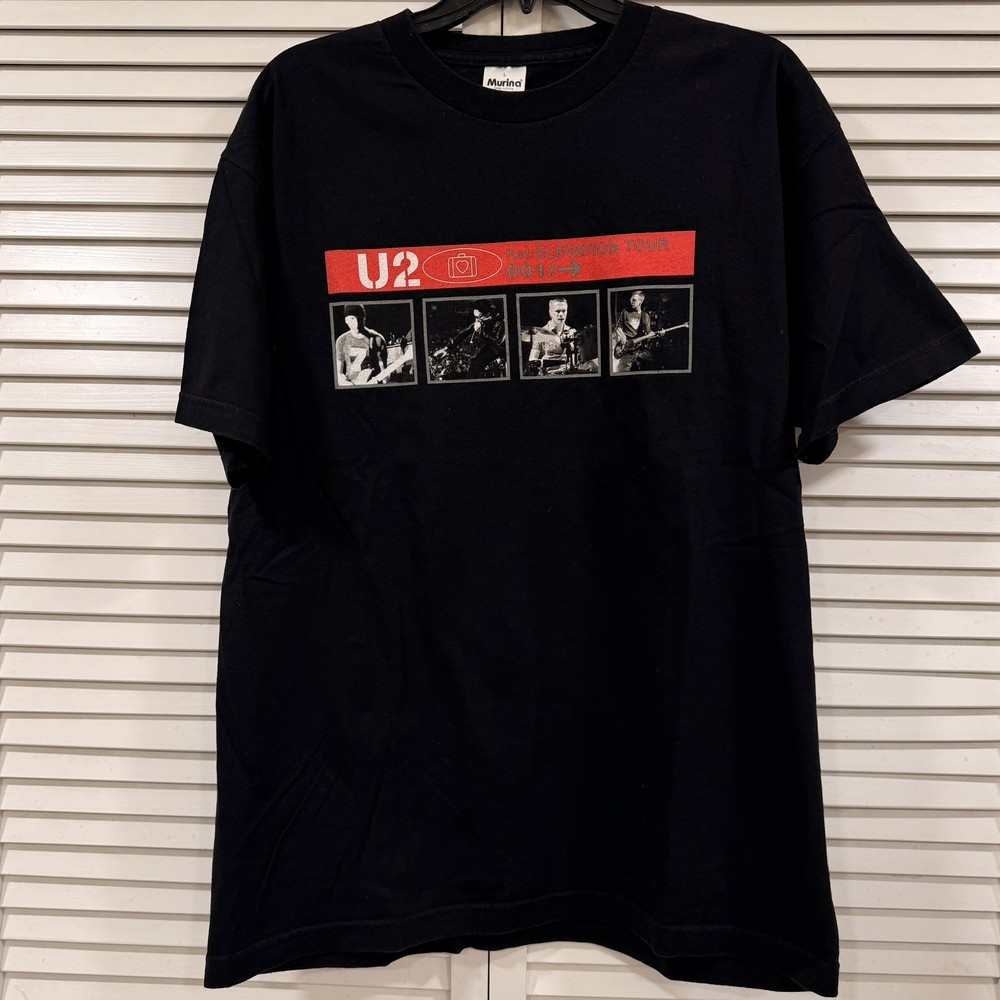 Vintage U2 Elevation Tour 2001 Shirt Men Large Gray Short Sleeve Band Music Y2K