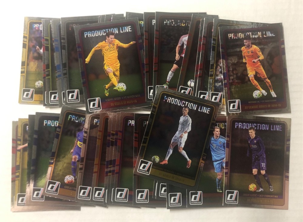 2016-17 Panini Donruss Soccer Production Line Insert Set 39 Cards Messi Ronaldo