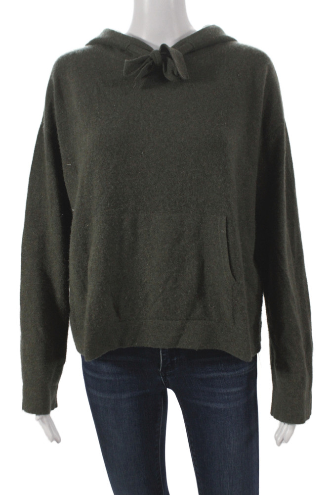 Naadam Womens Pullover Cashmere Hoodie Green Tie Closure Size MFree Shipping in US $100+ Orders | $6.95 Orders Below