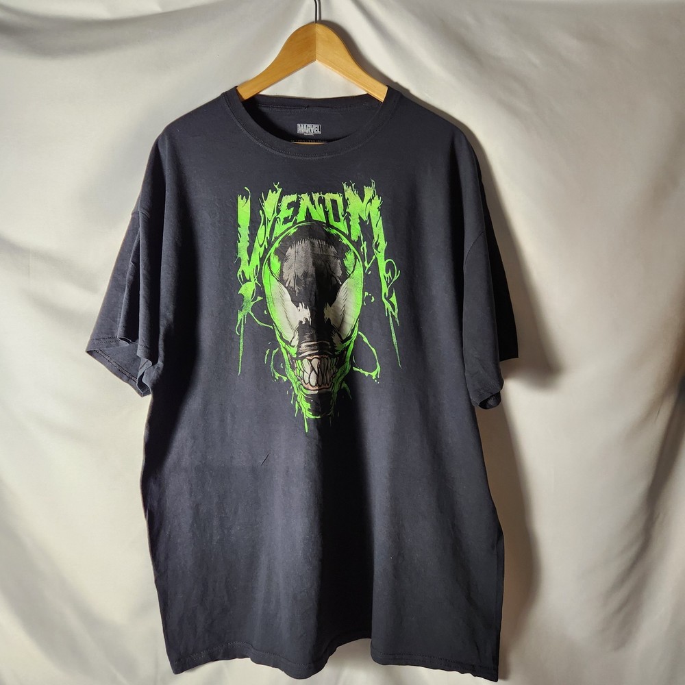 Marvel Venom Shirt Adult Size 2XL Black Graphic Short Sleeve Tee Mens