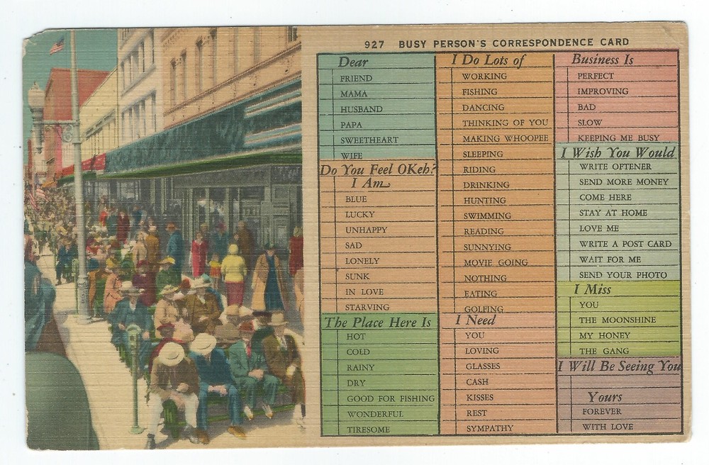 St Petersburg Florida Busy Person's Correspondence Card Linen Postcard