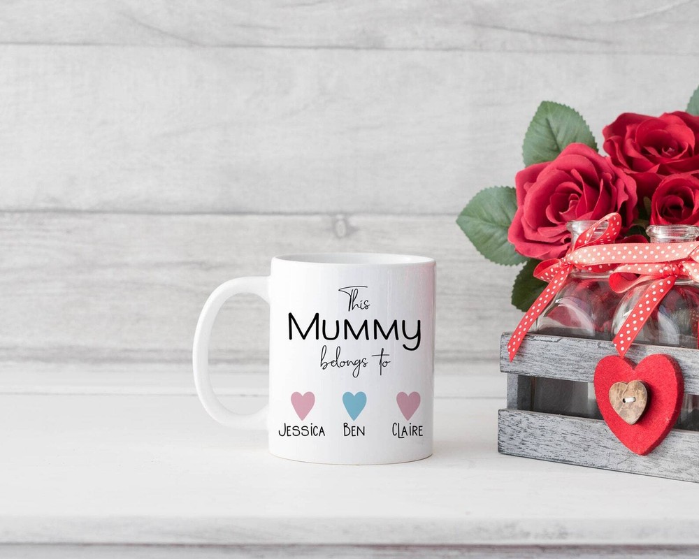 Mother's Day Mug Personalised This Mummy Belongs To Mug. Mummy Gift From Kids
