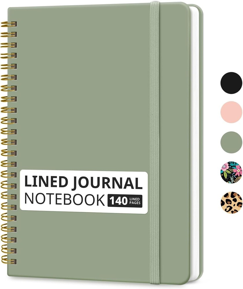 Lined Spiral Journal Notebook for Women & Men, 140 Pages, College Ruled Hardcove