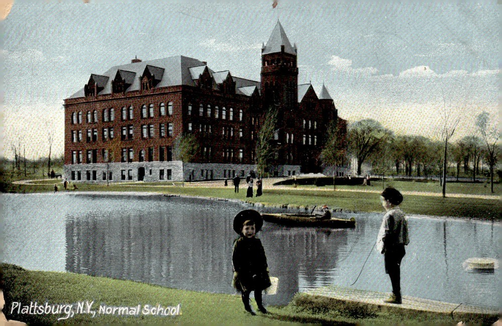 C1910 Plattsburgh State Normal School Plattsburgh NY Clinton Co Litho Postcard