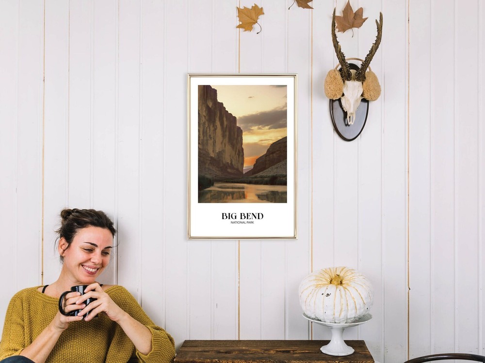 Rustic Big Bend National Park Poster Country Travel Print Midcentury Modern Art