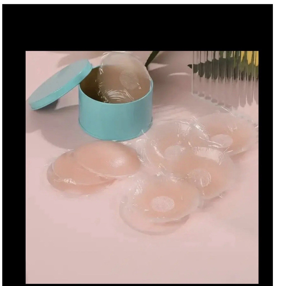 Reusable Silicone Strapless Round Nipple Covers Pasties 6 Pairs w/ Box