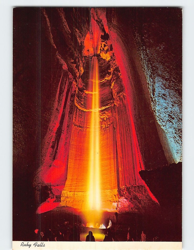 Postcard Ruby Falls Lookout Mountain Caverns Chattanooga Tennessee USA