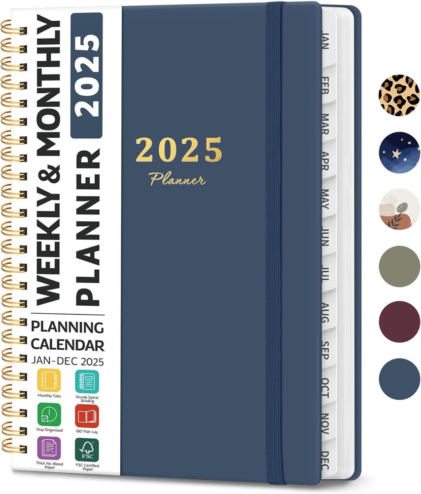 2025 Planner Weekly and Monthly, Jan 2025 - Dec 2025, Hardcover 2025 C.Navy