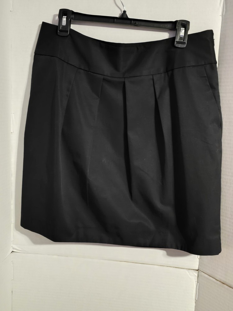 Ann Taylor Loft Women's Black Pleated Skirt, Pockets, Size 12
