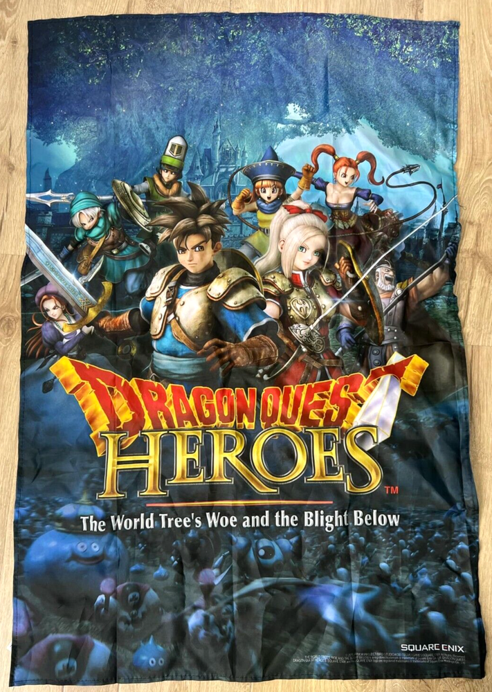 Dragon Quest Heroes Banner Cloth Wall Hanging flag Promo Gamestop