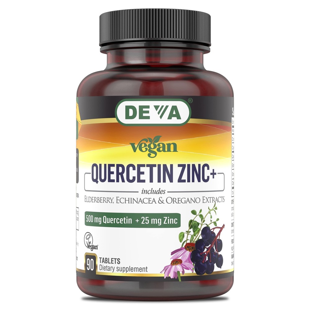 Vegan Quercetin 500mg Plus 25mg with Elderberry, Echinacea and Oregano Extrac...