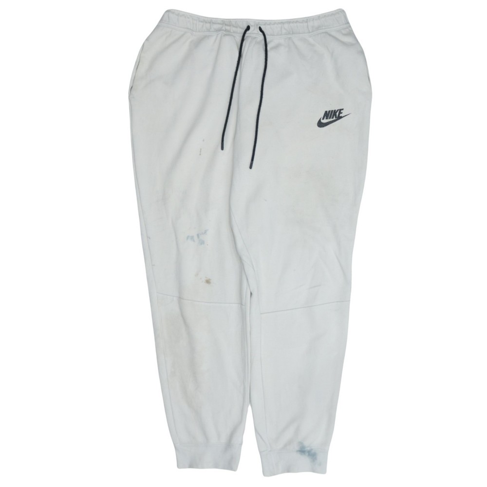 Nike Mens Joggers Beige Nylon Elastic Waist Tapered Leg Embroidered Swoosh L