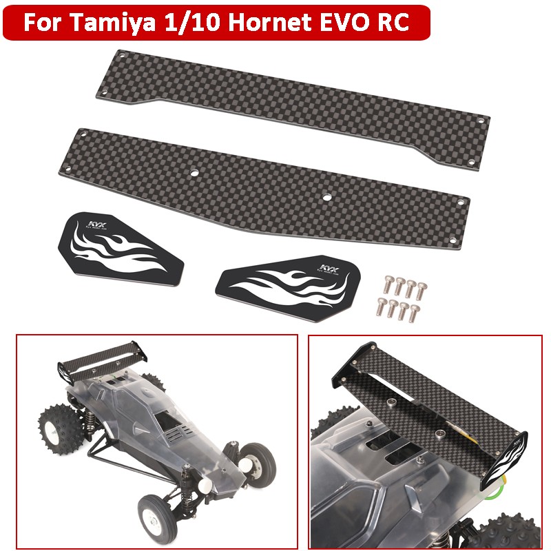 RC Spoiler Carbon Metal Rear Wing Tail Spoiler For Tamiya 1/10 Hornet EVO Parts