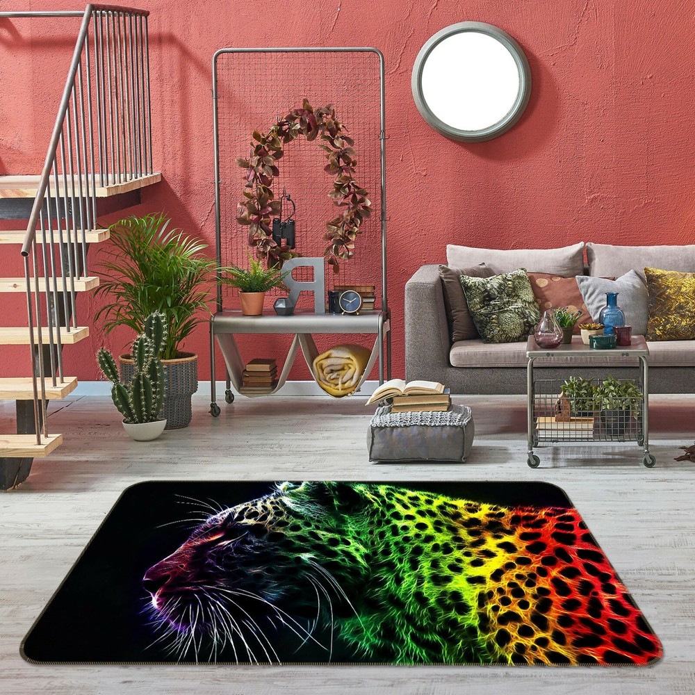 3D Color Leopard O847 Animal Non Slip Rug Mat Elegant Photo Carpet Fay