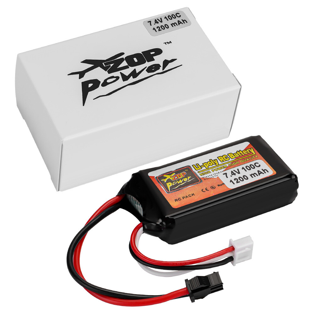 2s Lipo Battery 7.4v 1200mAh 100C SM 2P Plug for RC Car Truck Boat Airplane