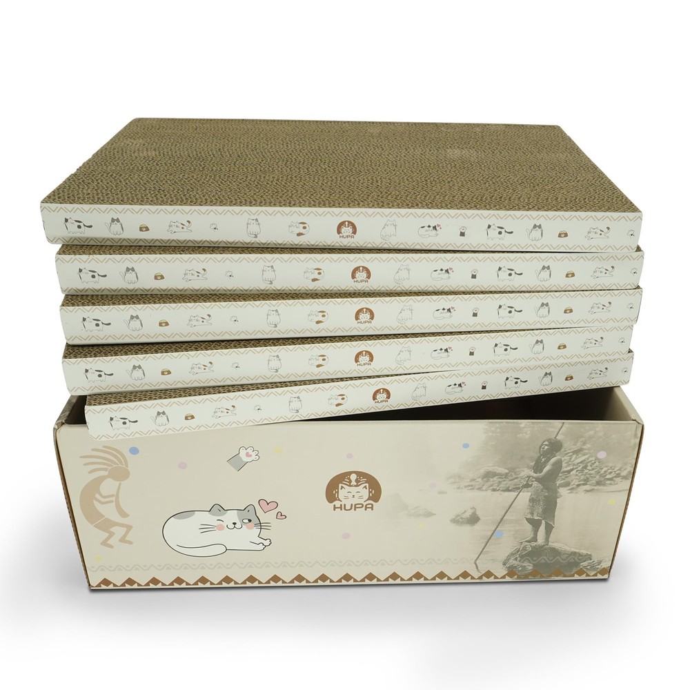 5 Pack Cat Scratching Boards | Reversible Cardboard Cat Scratcher with Catnip...
