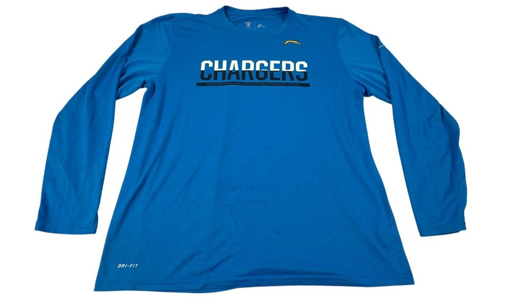 Nike Blue Los Angeles Chargers Long Sleeve Performance T Shirt. Men's - Size XL
