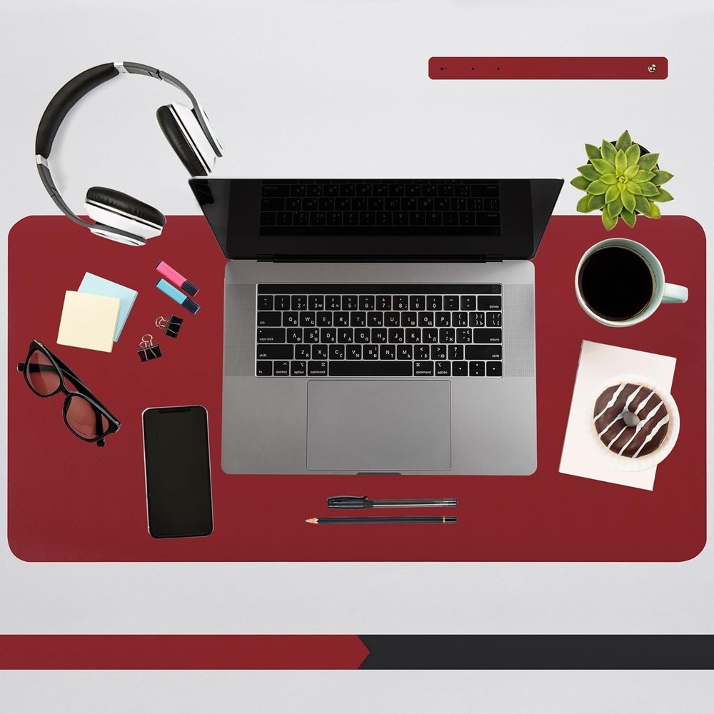 Desk Pad Protector,PU Leather Dual Side Large Mouse Pad, Non-Slip and Waterproof