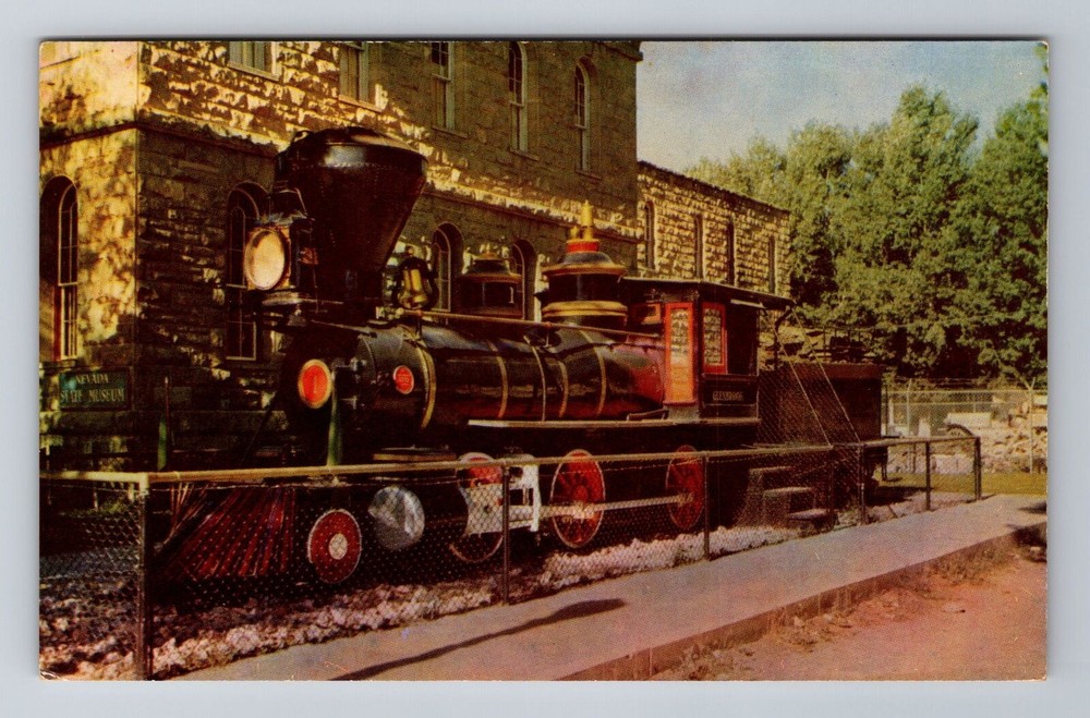 Carson City NV-Nevada, Locomotive Glenbrook, Antique, Vintage Souvenir Postcard
