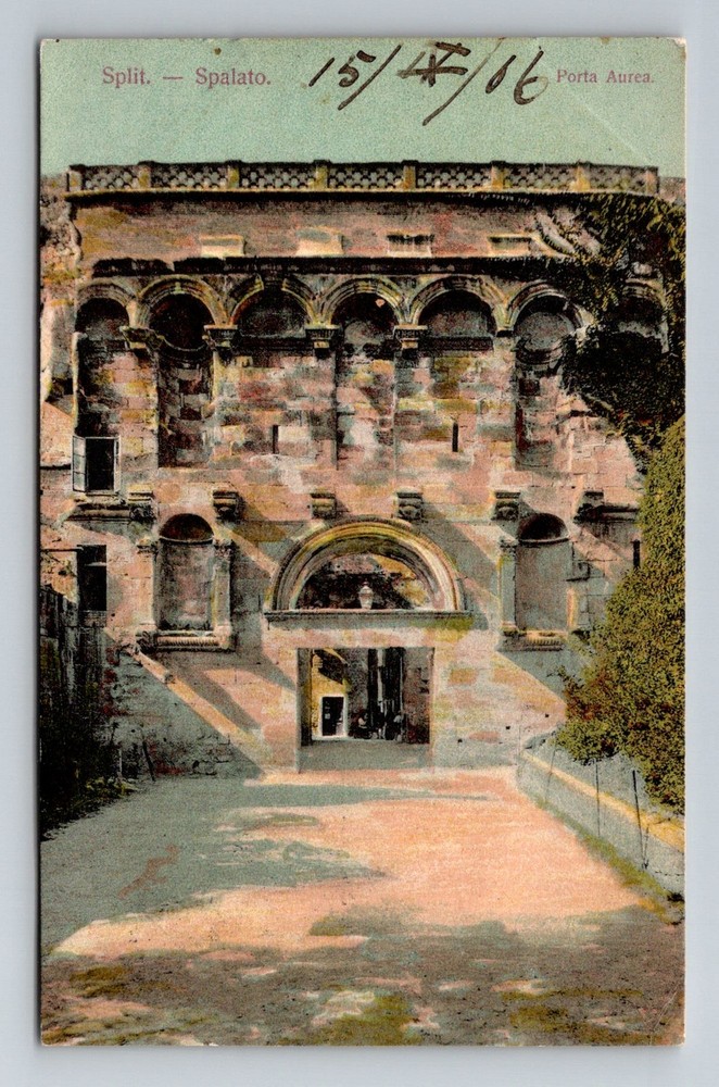 Croatia- Split Historic Golden Gate Postal Old Card View Vintage c1906 Postcard