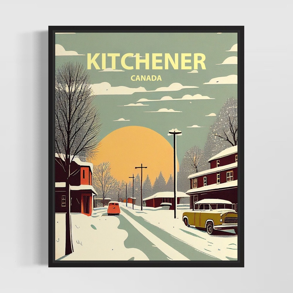 Kitchener Retro Art Print Kitchener Wall Art Illustration Kitchener Vintage