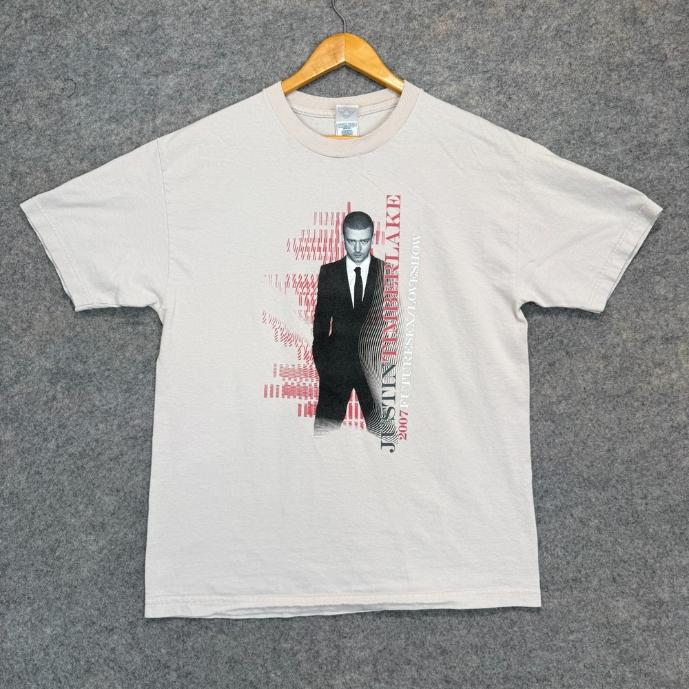 Vintage Justin Timberlake Future Love Show Concert T Shirt Adult Large 2007 Y2k