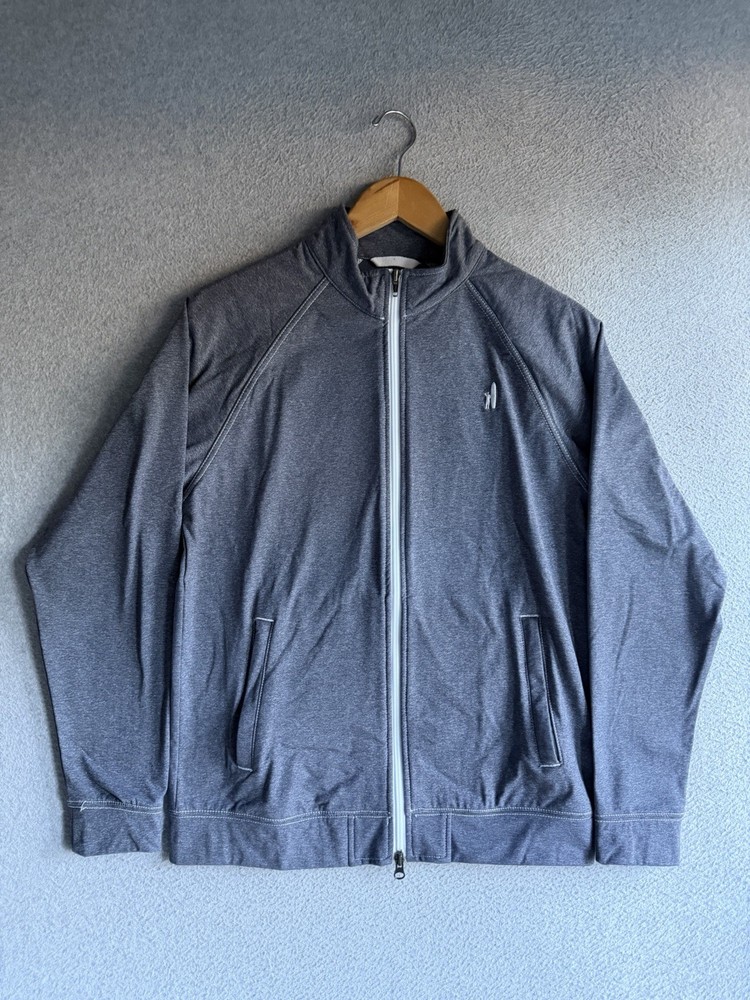 Johnnie O Jacket Mens Small Blue Gray Full Zip Outdoors Resort Performance