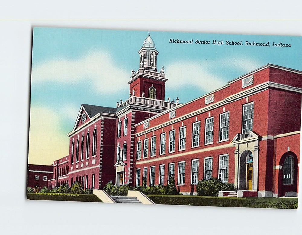 Postcard Richmond Senior High School Richmond Indiana USA