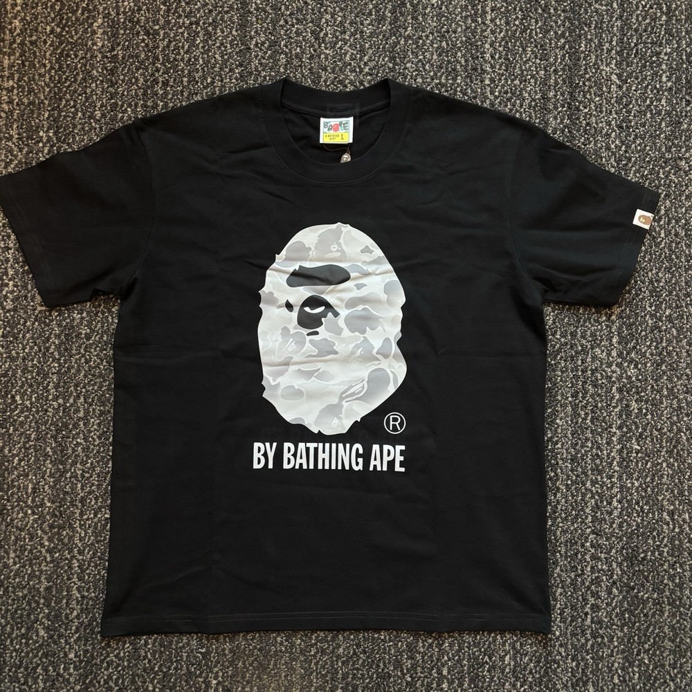 A Bathing Ape BY BATHING APE Black Graphic Logo Ape Head T-Shirt Men's Size L