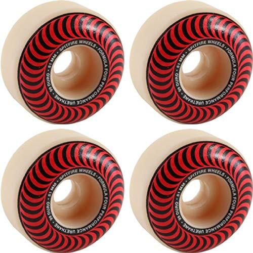 Spitfire Formula Four Classic Swirl White Red Skate Wheels 51mm 99a Set of 4