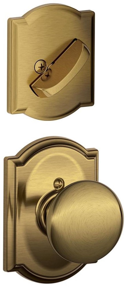 Schlage F59-PLY-CAM Plymouth Single Cylinder Interior Pack in Brass
