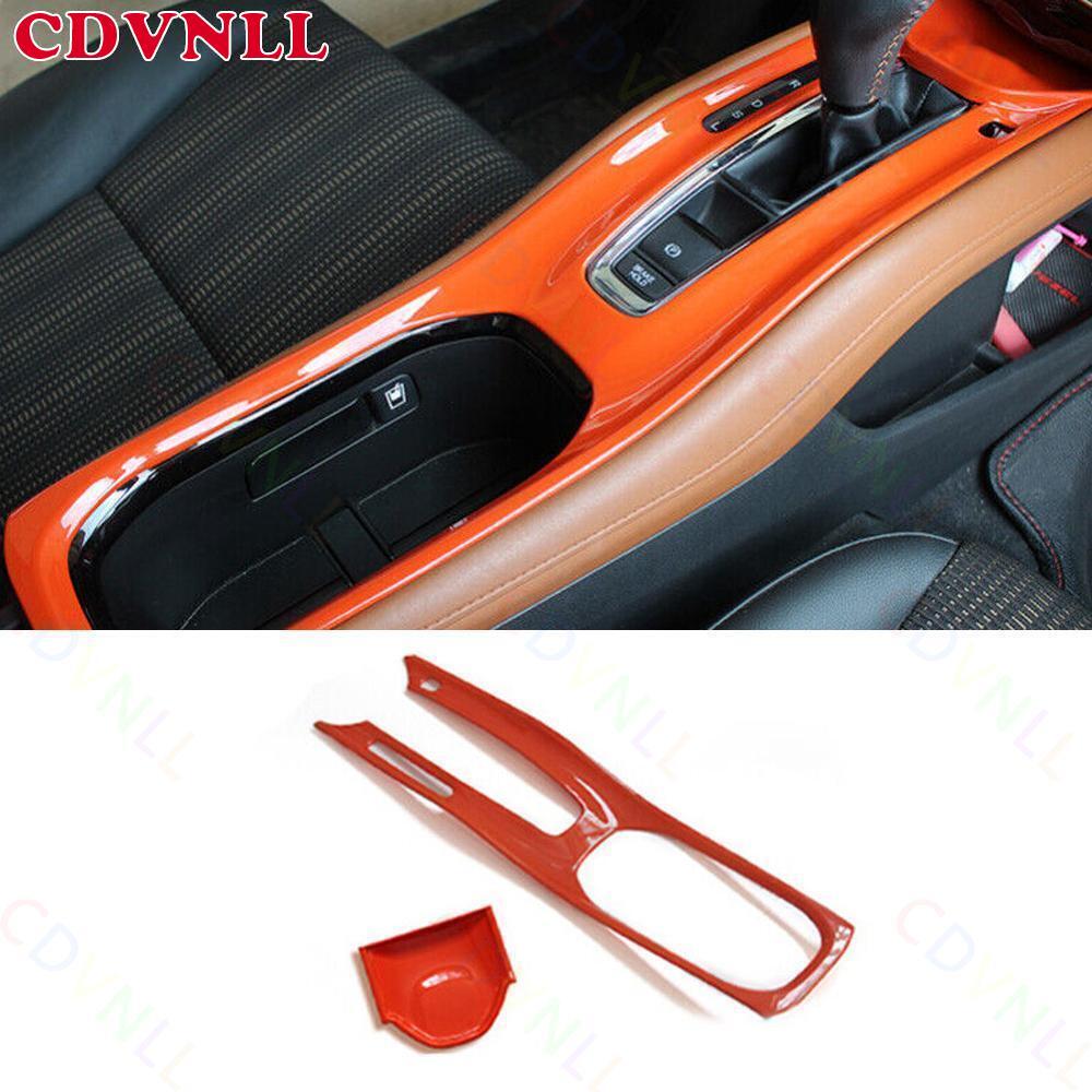 For Honda HR-V Vezel 2016-22 Bright Orange Central Console Gear Water Cup Cover