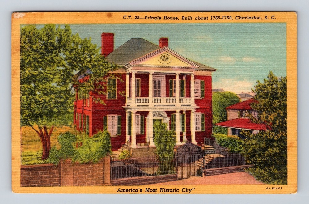 Charleston SC-South Carolina Pringle House Vintage Postcard
