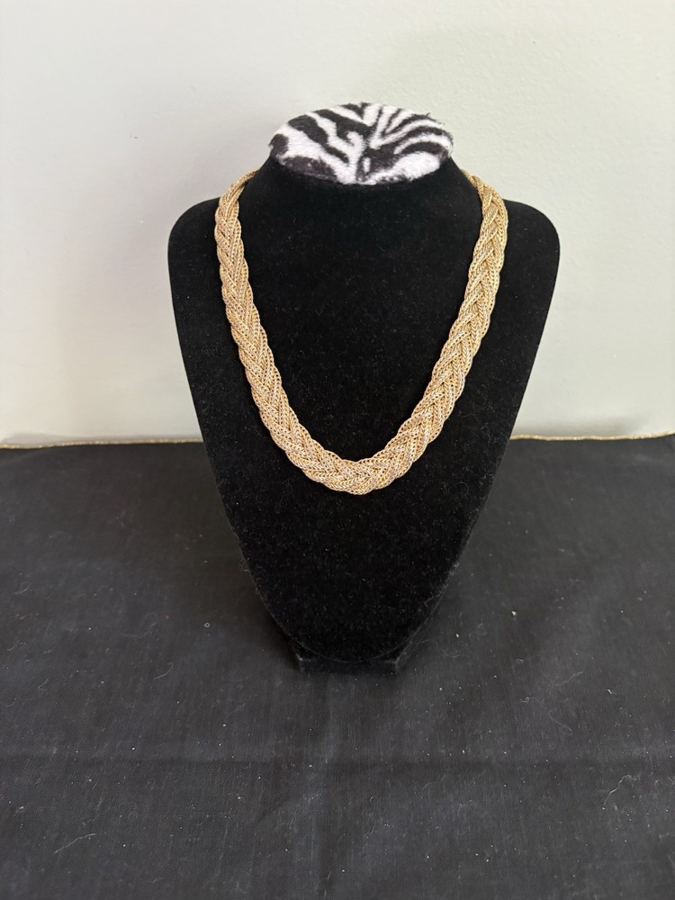Vintage Braided Gold Tone Necklace