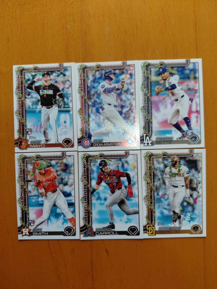 2025 Topps Holiday Image Variation Lot Of 6 DIFFERENT SP Baseball Cards W/ RC's