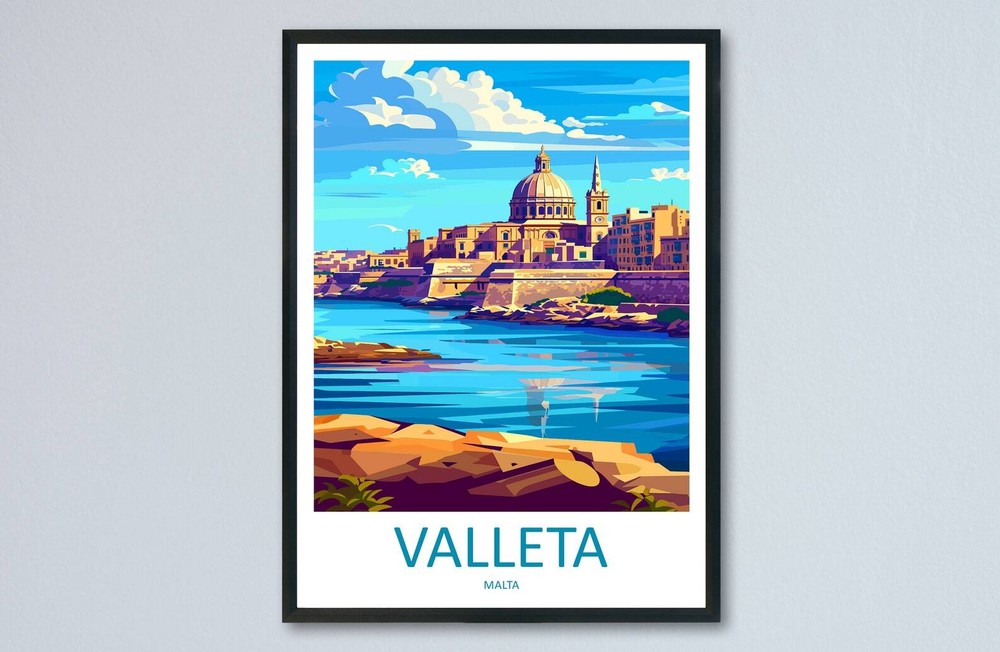 Valletta Travel Print Valletta Malta Home Dcor Malta Art Print Valletta Wall