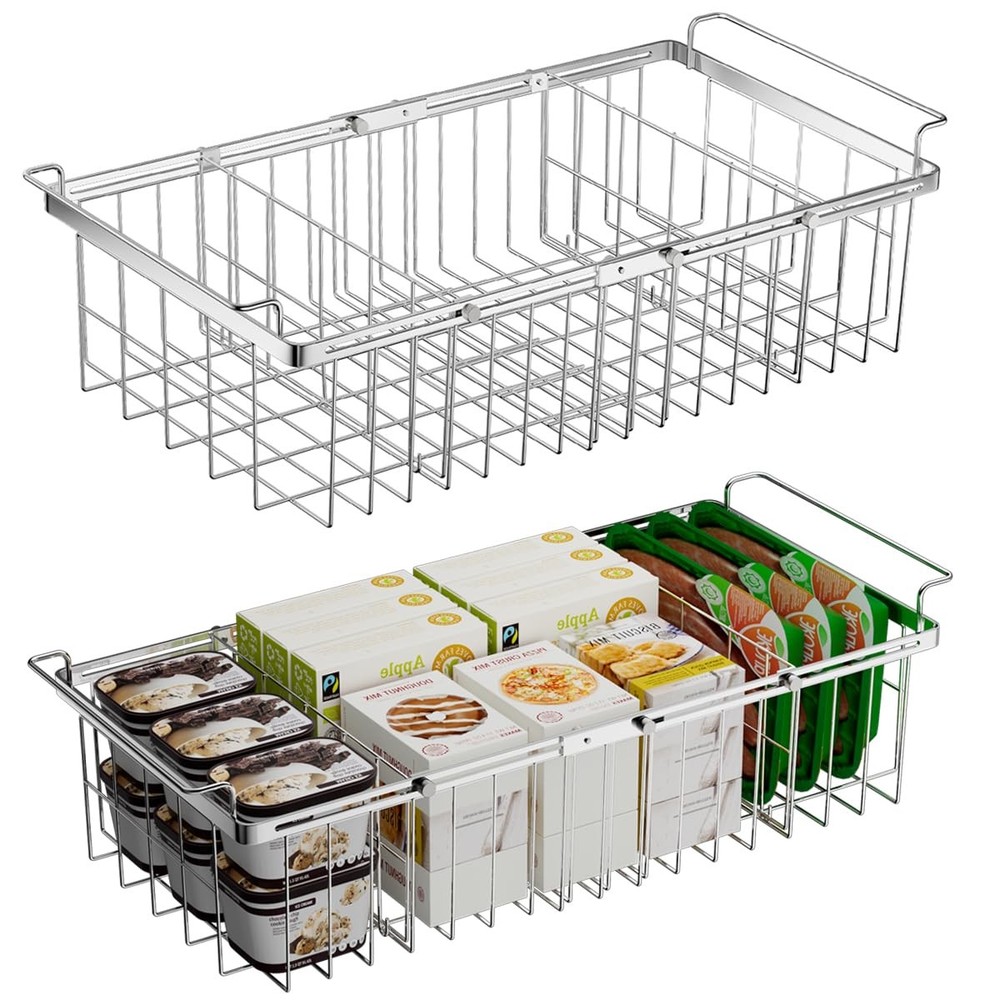 Freezer Organizer Bins for Chest Freezer, Capacity Expandable Deep Freezer Ba...