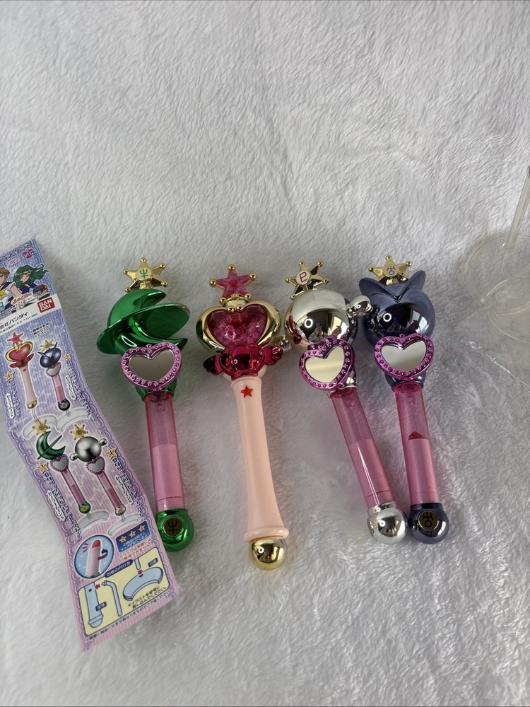 Sailor Moon Transformation Wand Rod Stick Stand Gashapon Vol 3 Set of 4 BANDAI