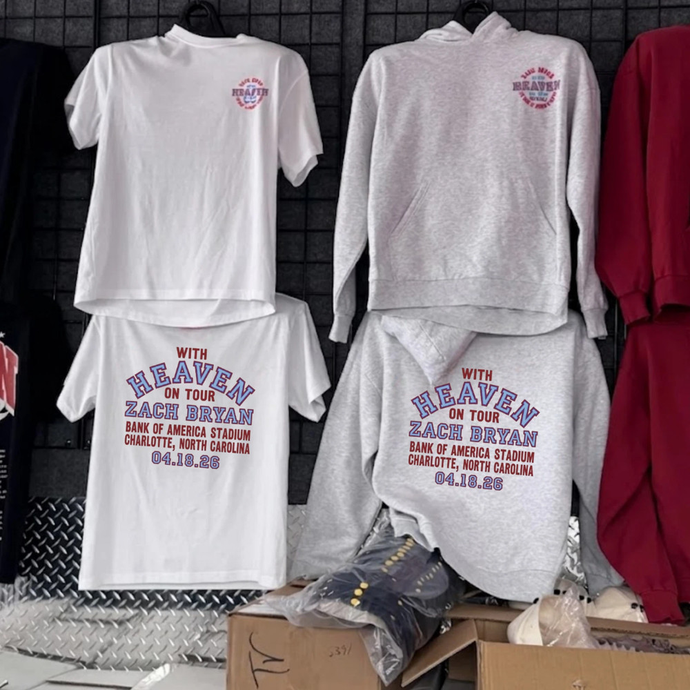 Zach Bryan With Heaven On Tour Charlotte, NC Apr 18, 2026T-Shirt or Hoodie