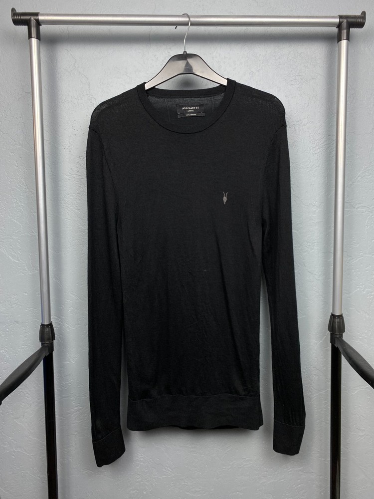 AllSaints Mens Mode Merino Crew Neck Wool Knit Sweater Size M
