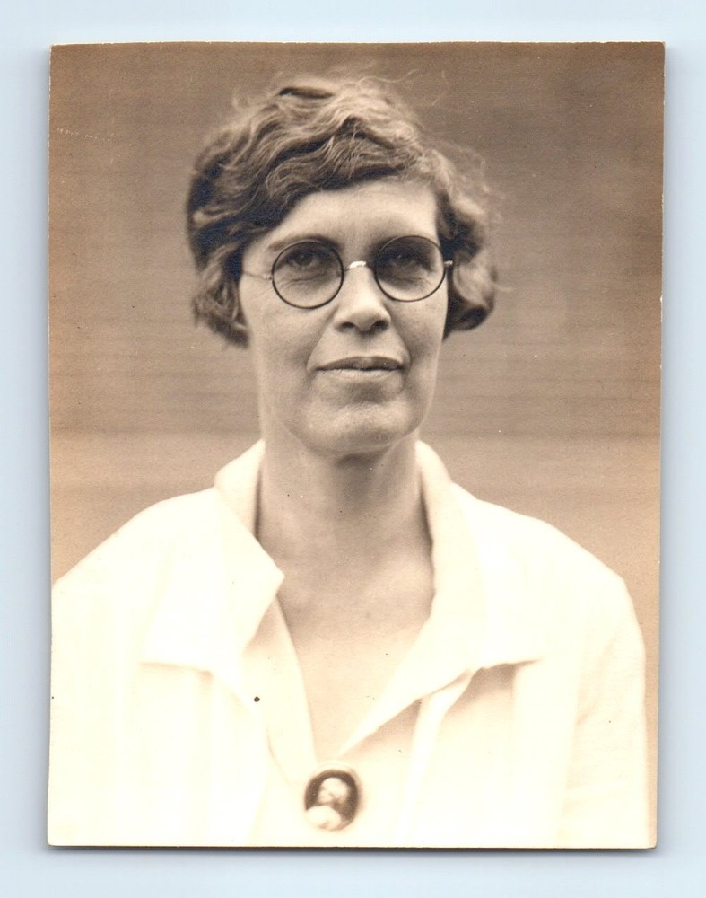 Old Vintage Photo CANDID PORTRAIT SOLO WOMAN GLASSES TEACHER MS MAGILLYCUTTY