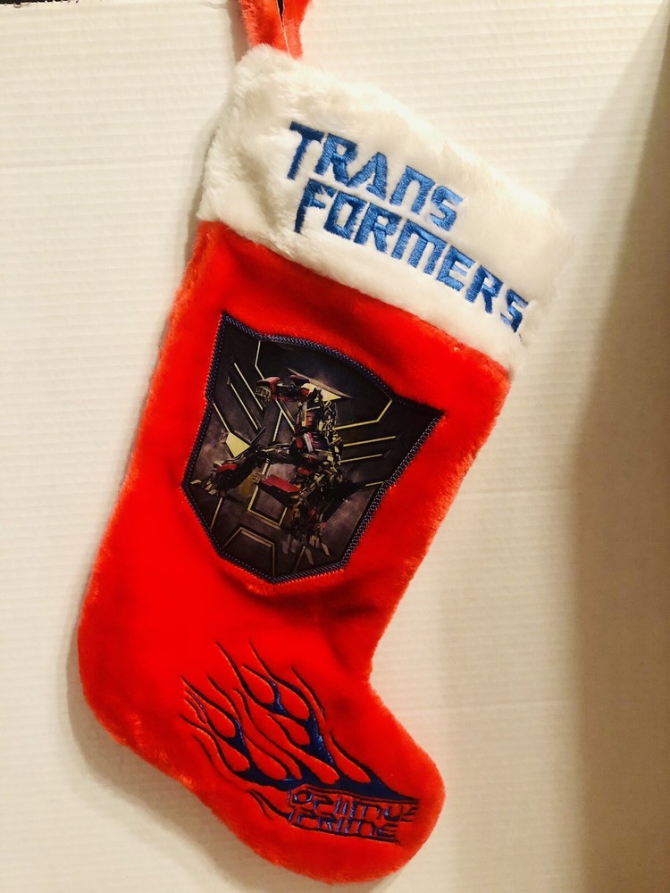 Vintage 18” Transformers Optimus Prime Red ￼ Plush Christmas stocking