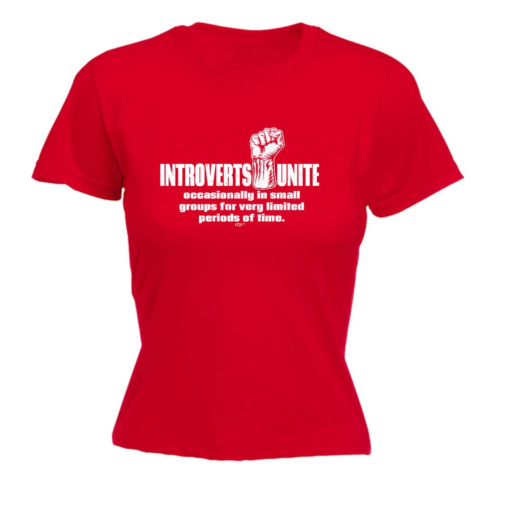 Introverts Unite Occasionally - Womens T Shirt Funny T-Shirt Novelty gift tshirt
