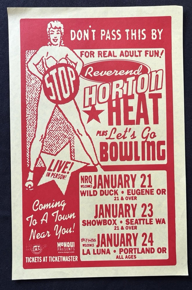 Reverend Horton Heat Portland Seattle Eugene Gig Poster Flyer 1990s
