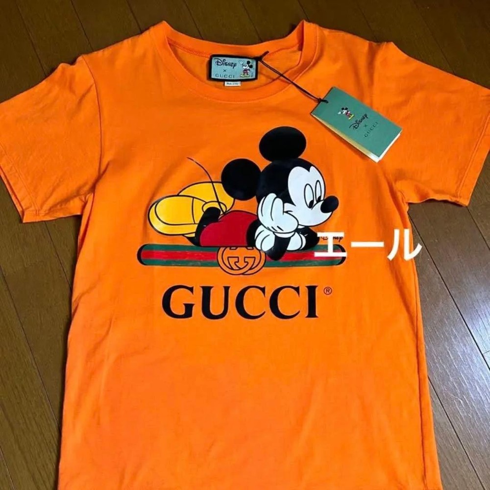 GUCCI 2020 Mickey Mouse Collaboration T-Shirt Orange XXS Rare Authentic