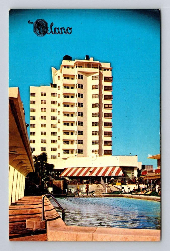 Miami FL-Florida, Delano Hotel and Cabana Club, Advertising, Vintage Postcard