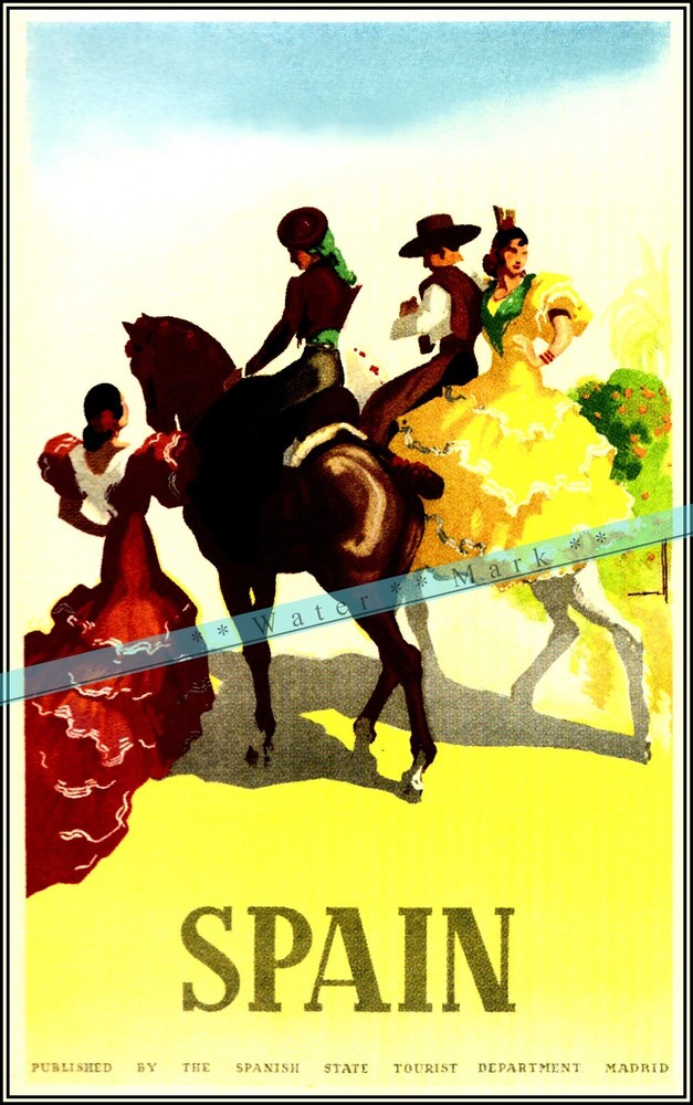 Spain 1949 Spanish Vintage Poster Print Retro Style Wall Art