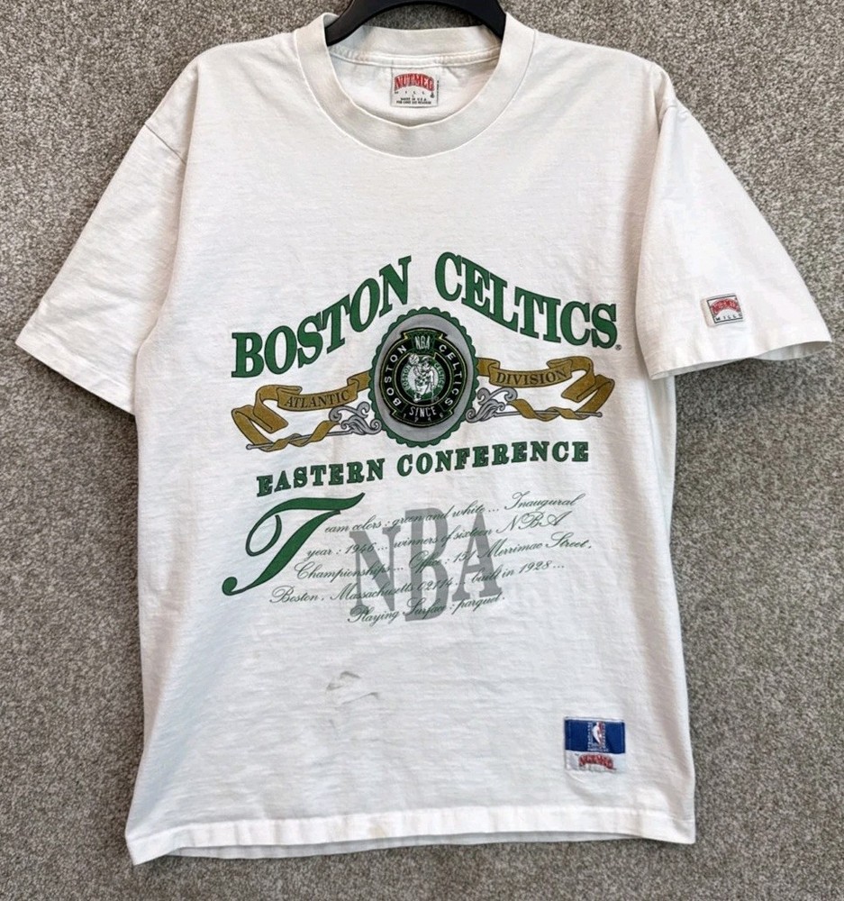 Vintage 90s Nutmeg NBA Mens Large Boston Celtics Single Stitch T-Shirt USA